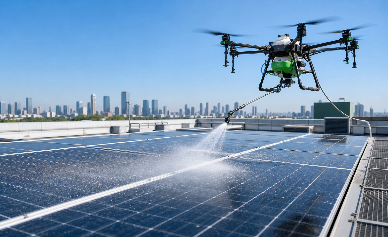 Drone ile güneş paneli temizliği
